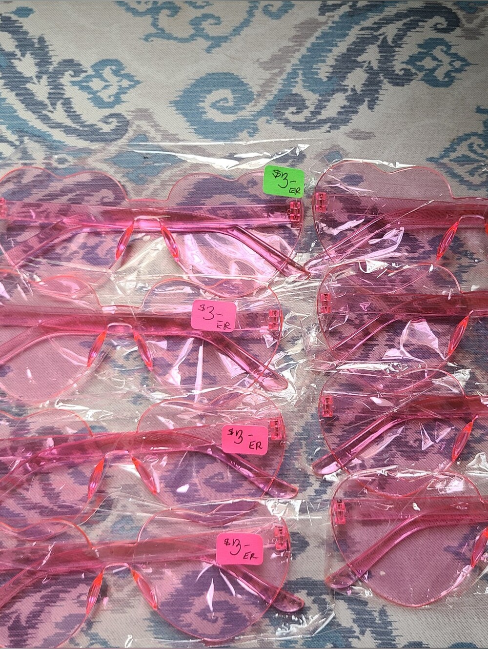 Pink heart glasses 8 Pack New